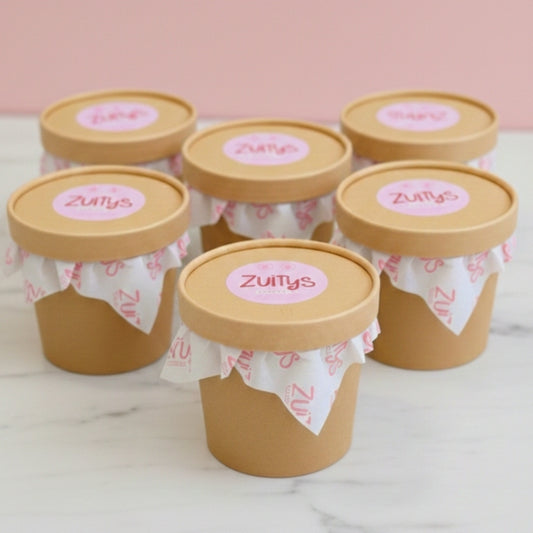 Varios potes de helado de Yogurt Natural y Acaí sin azúcar