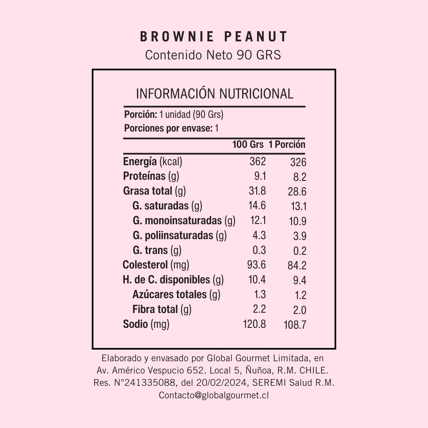 Brownie Peanut Caluga KETO Sin Azúcar