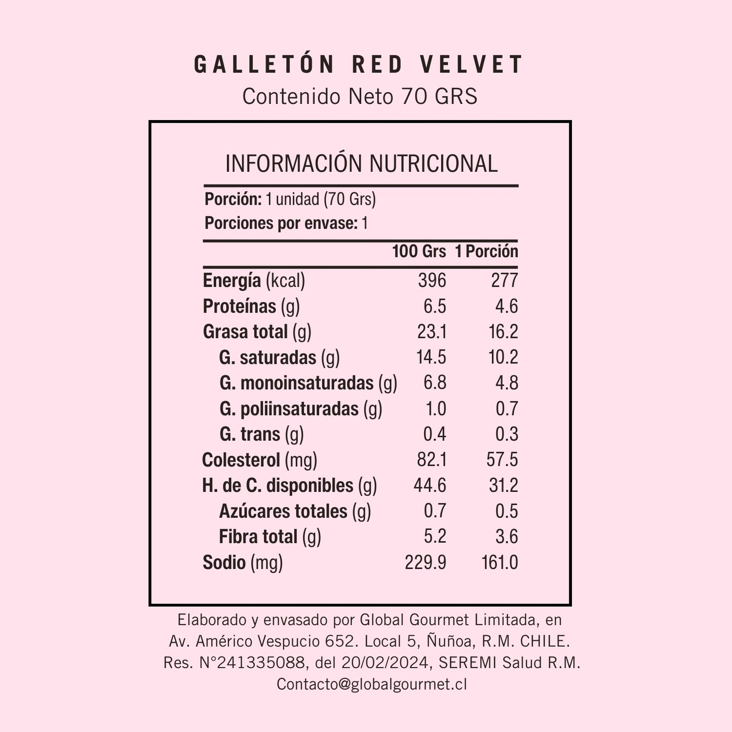 Galletón Red Velvet Sin Azúcar