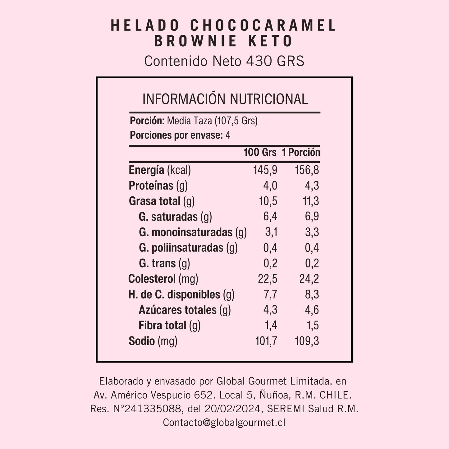 Helado ChocoCaramel Brownie Keto S/A