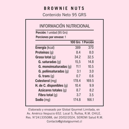 Brownie Nuts KETO Sin Azúcar