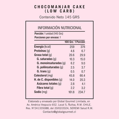 ChocoManjar Cake Sin Azúcar