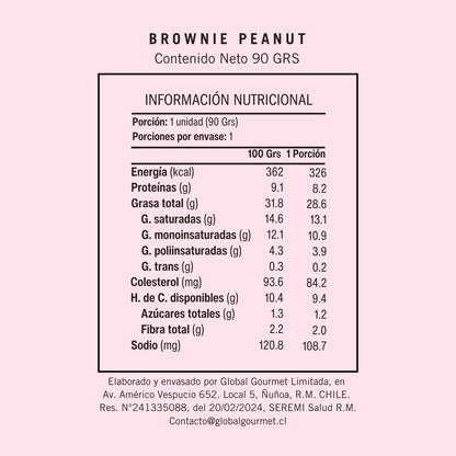 Brownie Peanut Caluga KETO Sin Azúcar