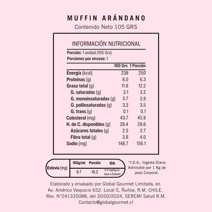 Muffin de Arándanos Sin Azúcar