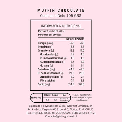 Muffin de Chocolate Sin Azúcar