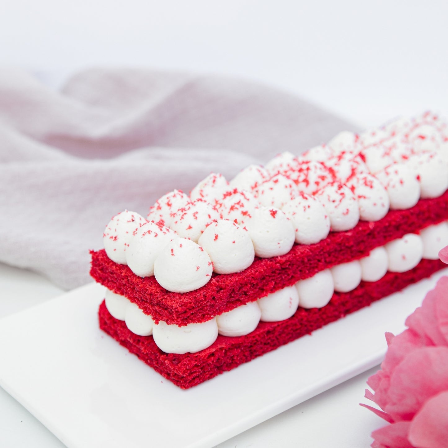 Torta Barra Red Velvet Keto Sin Azúcar